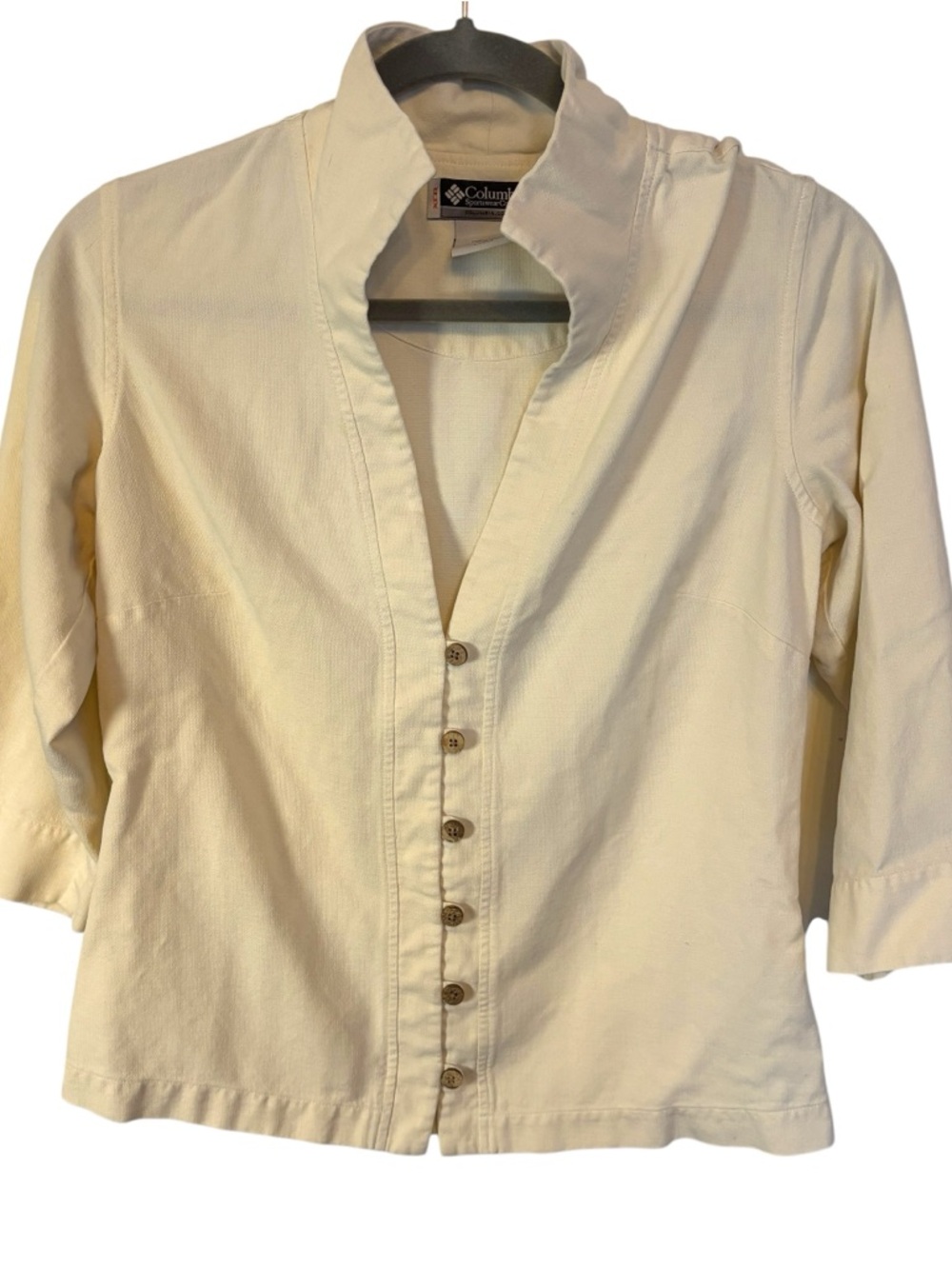 Columbia Cream Button-Front Women's Shirt Size Small